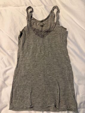 Abercrombie & Fitch Heather Gray Lace-Trim Tank